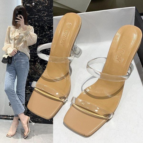 

dress shoes women's flip-flops 2021 fashion casual slippers go with women mules woman heels, Black