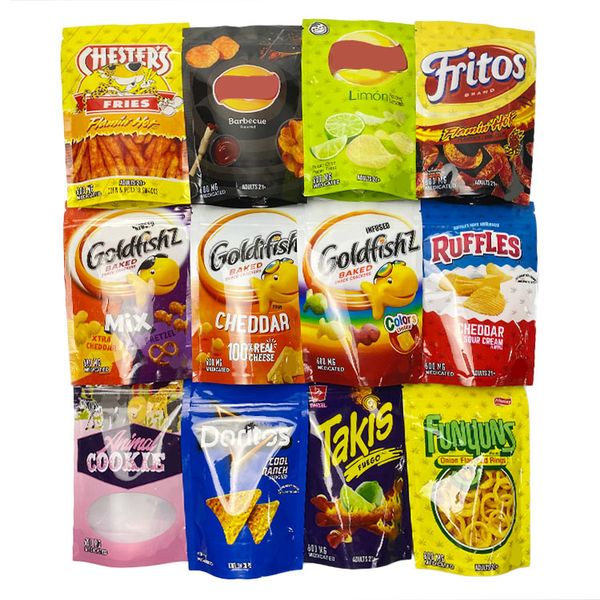 

all collection edible packaging chips mylar bags 600 mg glossy film stand up pouch zipper plastic snack bag