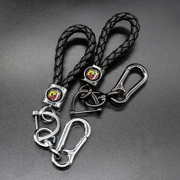 

keychains braided rope car keychain detachable metal 360 degree rotating horseshoe buckle men's gift suitable for abarth-logo, Silver