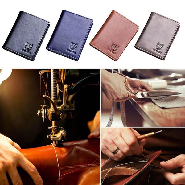 

wallets fashion business men's short vertical anti-theft brush wallet, Red;black