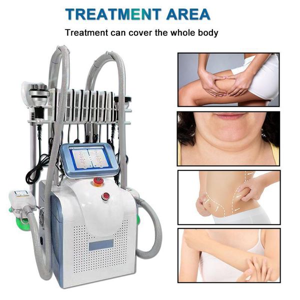 Uso del salone 7 IN 1 Cryolipolysis Dimagrante Cryo Lipolisi Macchina per la riduzione del grasso della pancia Freezefat Cryolipolysie Perdita di peso Macchina per il congelamento del grasso criogenico