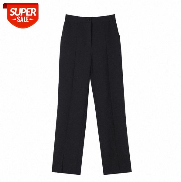 

tg high-waist casual pants women korean style slim loose straight wide-leg 9817 #zk7n, Black;gray