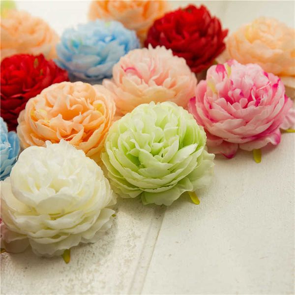 Flores artificiais Cabeças Hydrangea Peony Flower Heads Parede de seda para decoração de decoração de decoração de parede de decoração de casamento Party Party