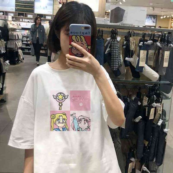 

2021 summer new round neck short sleeve with women's t-shirt, Gray