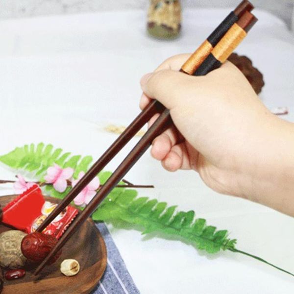 

chopsticks 6 pair rice good buffet serving wood