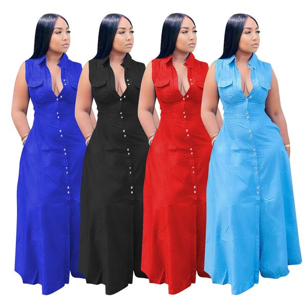 

casual dresses wholesale items in bulk plus size shirt for womens sleeveless y2k dress summer ankle length clothes m6977 by dhl, Black;gray