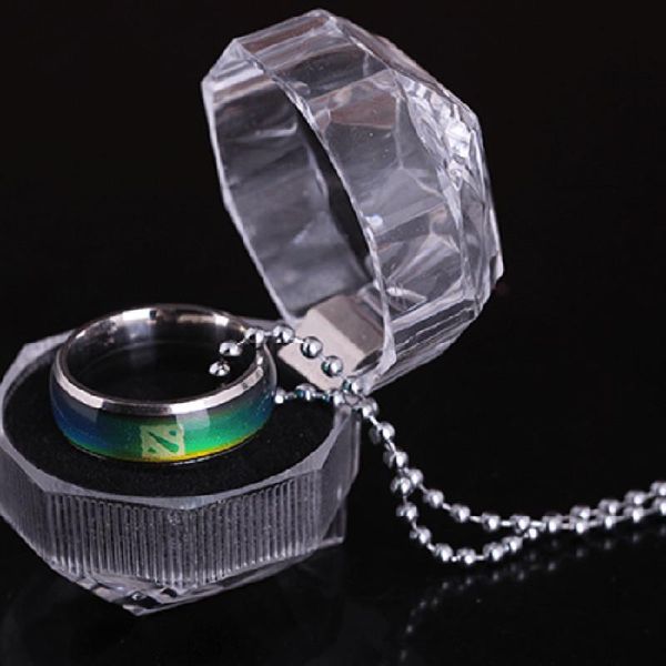 

cluster rings europe and america selling dota2 color change ring titanium steel men's temperature control, Golden;silver