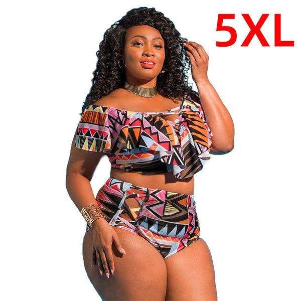 

one-piece suits large plus size fat split high waist swimsuit push up female neon suit swimwear 5xl for brazil