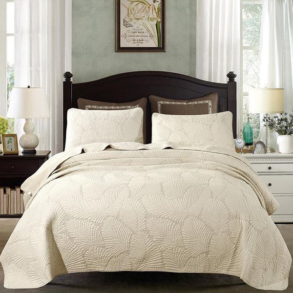 

comforters & sets chausub solid color quilt set 3-piece quilted bedspread washed cotton quilts bed cover sheets king queen size coverlet