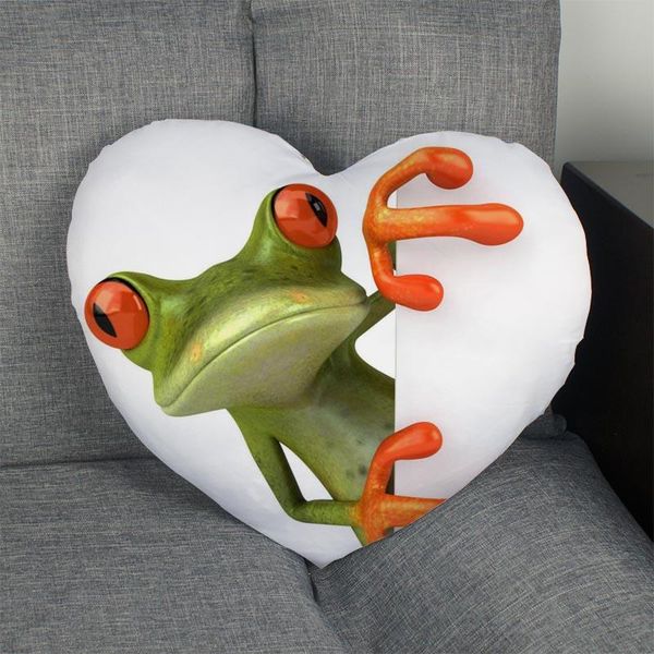 

pillow case custom 3d funny frog heart cover zipper pillowcase dakimakura wedding home office decorative diy gift