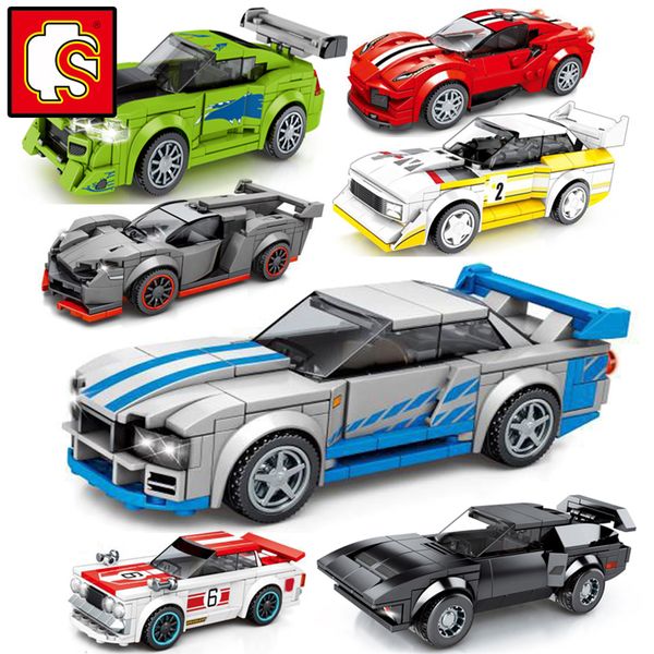 

Sembo Blocks Super Race car Compatible city F1 Speed Champions Great Vehicle Racing Building sports Kits sets technique toys