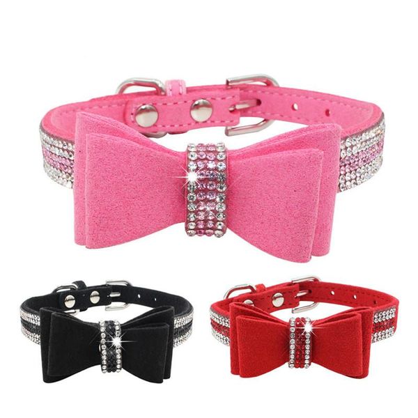 

dog collars & leashes a bow tie rhinestone pet collar