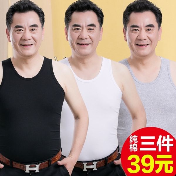 

d9l middle aged and elderly men' vet pure cotton old man' ummer looe men' tank weathirtvet portwearfather' sweathirt hur, White;black