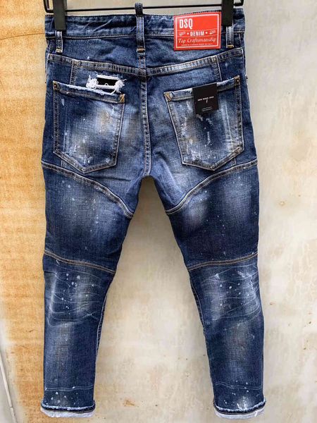 

men's jeans phantom turtle classic fashion man hip hop rock moto mens casual design ripped distressed ny denim biker 6950, Blue