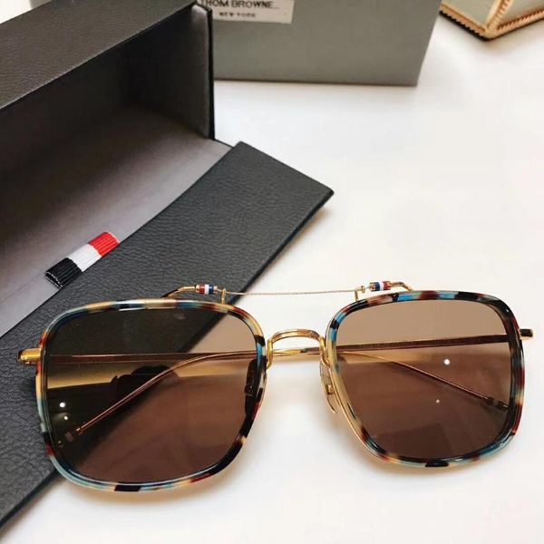 

sunglasses thom brand grade quality alloy square tbs816 frame fashion men's women's gafas uv protection original box, White;black