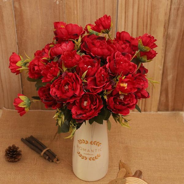 

special offer artificial rose peony flower small retro silk arrangement core article wedding decorative flowers & wreaths