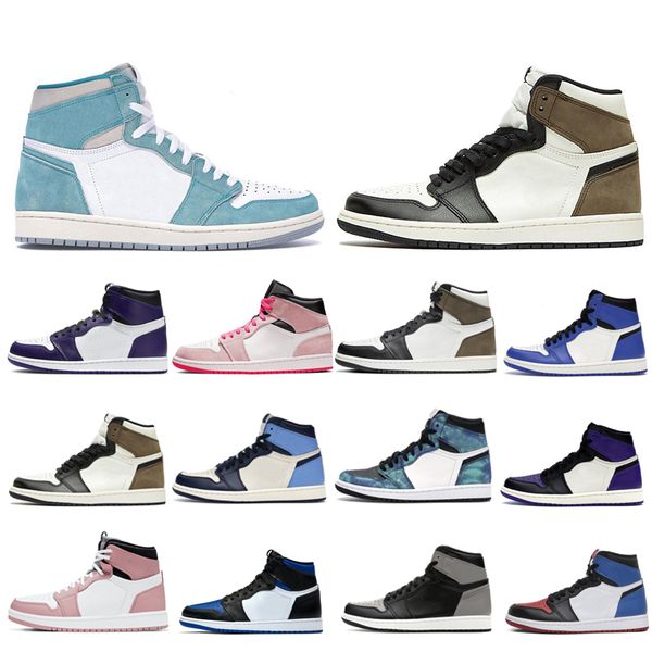

designer basketball shoes 1s prototype gym hyper royal yellow white banned pine green light smoke grey cactus jack men women size 36-46
