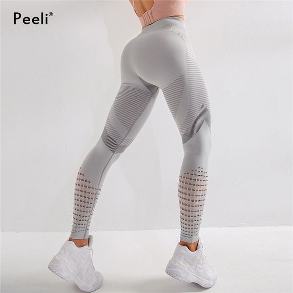 

peeli high waist seamless leggings yoga pants push up fitness tight workout tummy control gym leggings athletic pants sportswear, Black