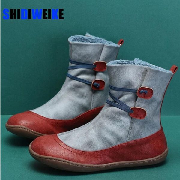 

boots women winter plush ankle waterproof warm snow platform keep with thicken fur heels botas mujer femme ac289 mnud, Black
