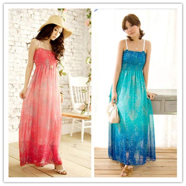 

womens maxi evening party sling dress long sleeve floral summer beach sundress casual dresses, Black;gray