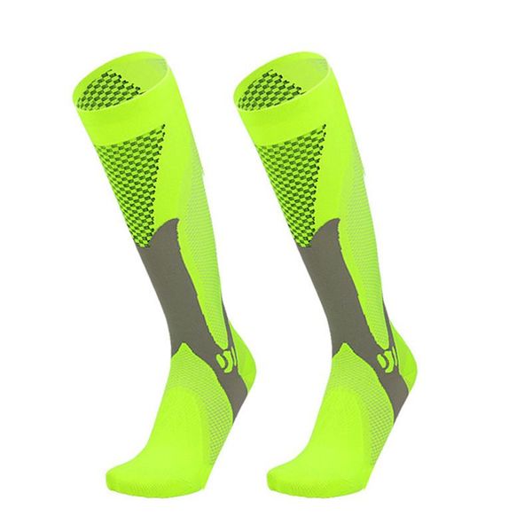 

sports socks high cycling for knee sport basketball compression breathable socer support women gym running men stockings r, Black