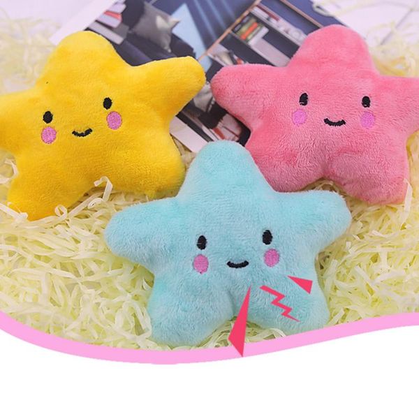 

cat toys pet dog chew toy cartoon star shaped squeaky sound plush interactive