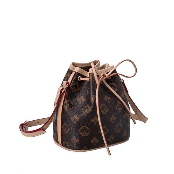 

style luxury presbyopia mini bucket bag women fashion trend drawstring one-shoulder diagonal print shoulder bags