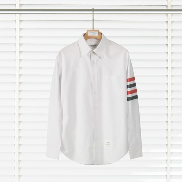 

tb oxford men's long left sleeve yarn dyed striped classic fashion slim fit shirt, Black