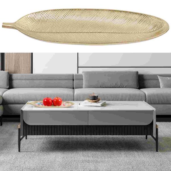 

kitchen storage & organization 1pc wooden serving plate food tray leaf snack holder dessert salad