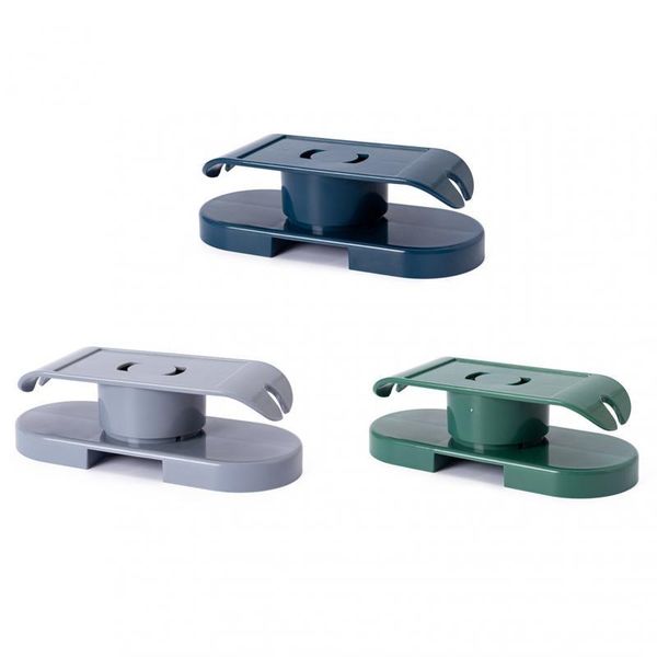

hooks & rails wall-mounted power strip holder 360 degree rotatable punch-cable winder organizer router rack