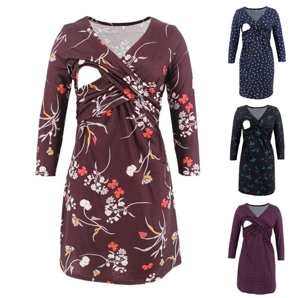 

maternity dresses fashion women dress pregnancy mother clothes pregnant loose breastfeeding casual clothing evening, White