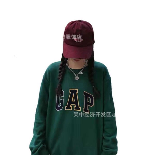 

2021ss autumn towel embroidered loose casual round neck long sleeve sweater for men and women, Black;brown
