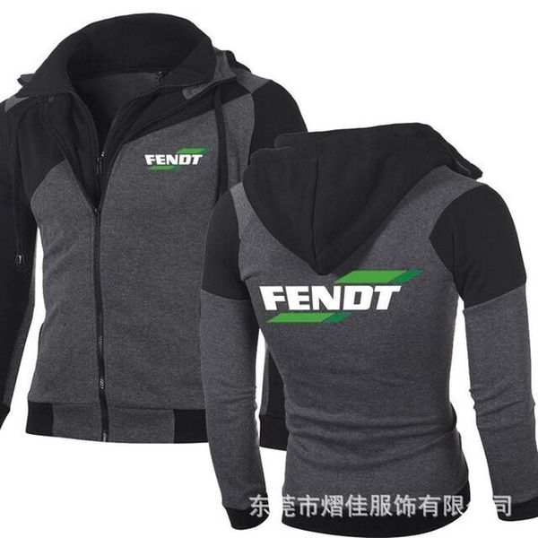 

men's hoodies & sweatshirts spring autumn men fendt logo fashion sweatshirt casual jacket double zipper hoodie cotton long sleeve sweat, Black
