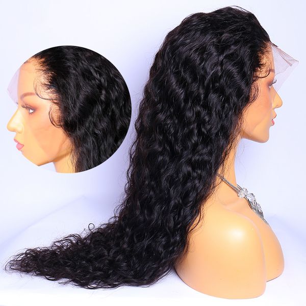

360 lace frontal wig brazilian water wave lace front human hair wigs with baby hair for black women 150% density remy hair