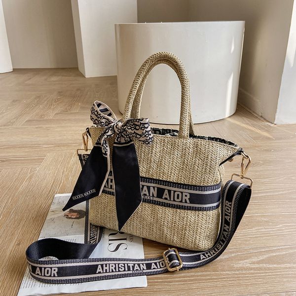 

star basket woven women's 2021 new korean fashion versatile hand large capacity shoulder bag