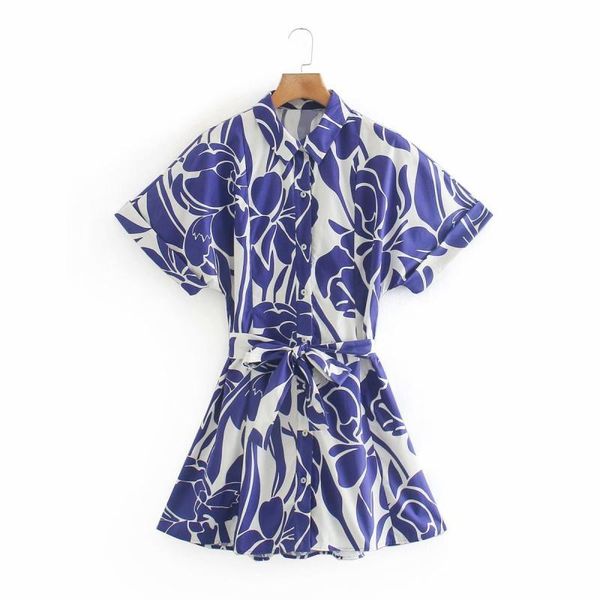 

designer clothing a line women es long sleeve street style print shirt ins belt short-sleeved casual jacket skirt, Black;gray