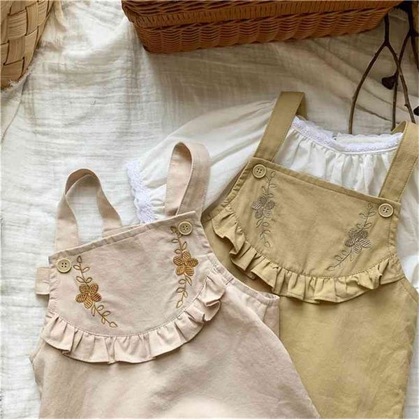 Sweet Girl Spring Strap Dress Moro Japan Korean Style Casual Kids Straight Cute Clothes Toddler 210619