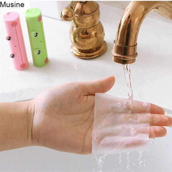 

soap dishes 1pcs pull type paper cute frog disposable washing hand face shower scented slice portable outdoor travel cleaning
