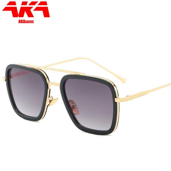 

sunglasses akagafas alloy women 2021 vintage square brand designer men retro classic gradient feminino, White;black