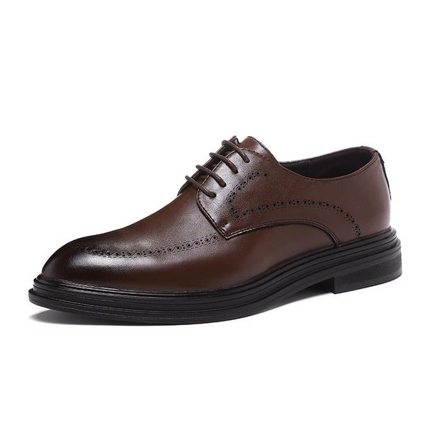 

dress shoes men leather formal wedding party for brogue men's oxfords, Black