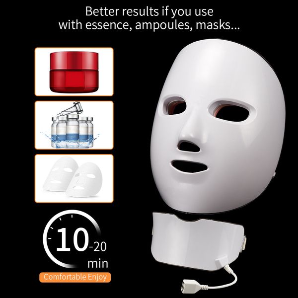 

upgraded7colorsledfacialmaskskinrejuvenationpnlightwrinkleacneremovalmaskfacialledandneckpntherapy raben