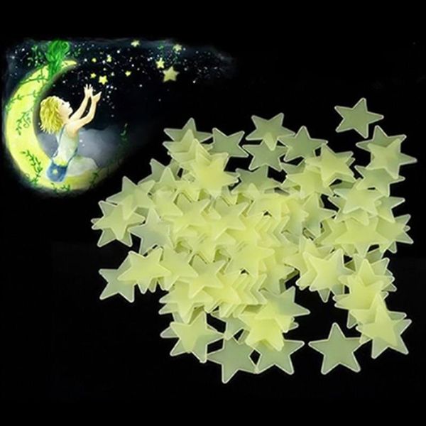 

100/40pcs glow 3d in the dark stars ceiling stickers cute living home decor luminous fluorescent wall sticker for kids baby 1h2v