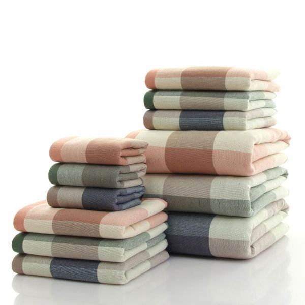 

towel 70x140cm 35x75cm 2pcs nordic super large set high absorbent soft bath + face towels for adults kids