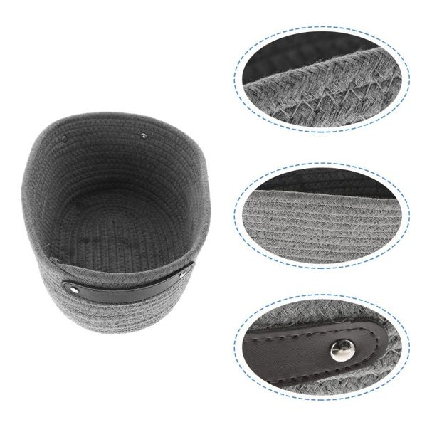

storage baskets 1 pc container sundry basket cotton rope hanging (s, grey)