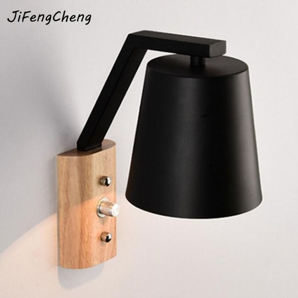 

wall lamp jifengcheng nordic wooden light luminaria mounted bedside reading lamps retro aisle modern sconce