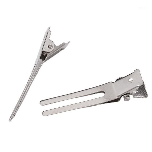 

20pcs/set 45mm double prong alligator hair clips flat metal boutique hairpins with no teeth for diy styling accessory1