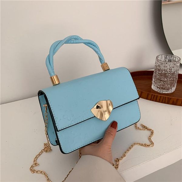 

fashion style shoulder handbag spring 2021 solid color casual lock small square bag purses and handbags luxury designer bags