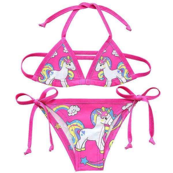 

girls unicorn swimwear little toddler children girls summer bathing suits girls cute beach wear bikini suits g48-8067, White;black