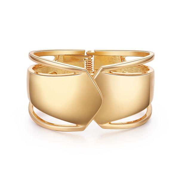 

alloy bangle bracelet trend exaggerated designer arrow glossy hollow open bracelets retro universal spring buckle fashion show wrist decorat, Black