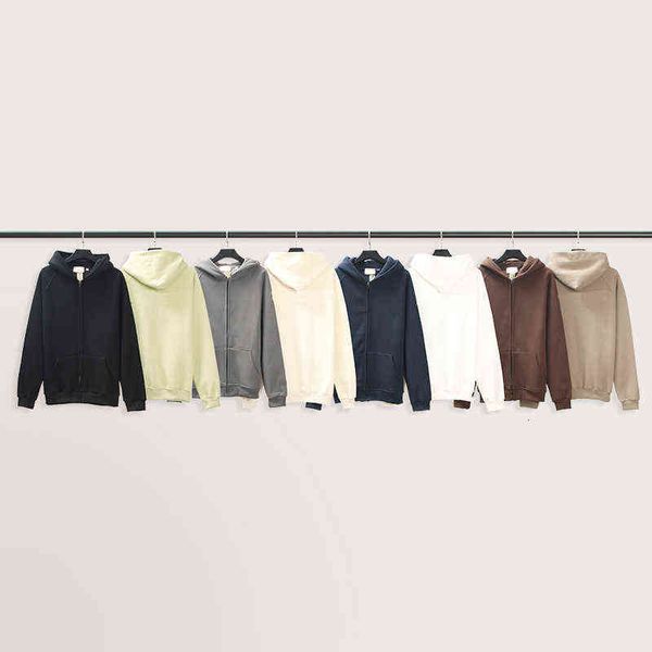 

hoodies autumn winter sweatshirts casual matcha green coffee brown sports zipper mens and womens jogging jacket, Black